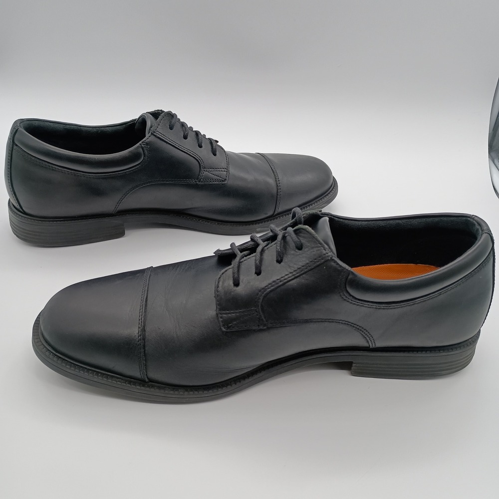 Rockport Black Leather Cap Toe‎ Oxfords Mens Size 11 Hydro-Shield Waterproof - Picture 7 of 10
